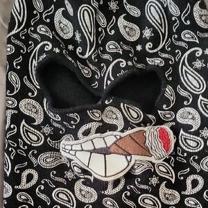 Black Paisley Balaclava with Ice Cream Cone Design